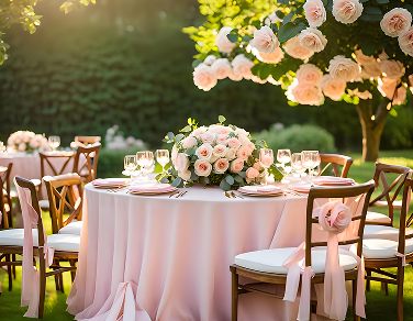 Masa, Sandalye ve Çiçek Dekoru